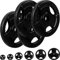 MOVIT® Hantelscheiben Set PRO, Gusseisen Rubber Gripper, 30/31 mm Standardnorm, schadstoffgeprüft, 4x 2,5kg