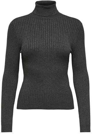 ONLY Female Strickpullover Rib MDark Grey Melange, 15165075