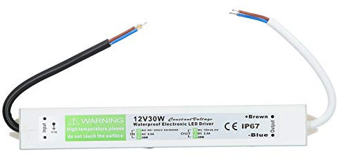 Trasformatore driver LED 30W, alimentatore switching impermeabile 12V/24V CC IP67, più sottile e durevole, eccellente isolamento, elevata rigidità dielettrica(DC12V)