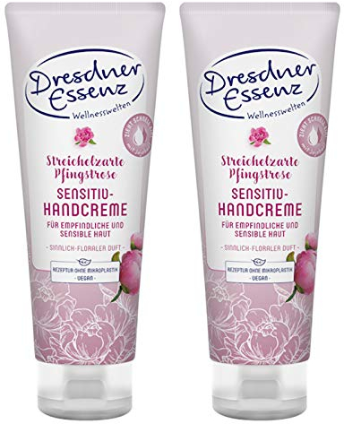 2er Pack Dresdner Essenz Handcreme Streichelzarte Pfingstrose 2 x 75 ml Hautcreme Handpflege