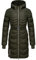 Navahoo Damen Wintermantel Steppmantel Jacke mit Taillengürtel Alpenveilchen Olive Gr. XL