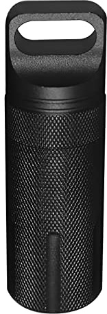 Alephnull Military Level Wasserdichte, luftdichte Life Capsule, Seal Bottle, Outdoor EDC Survival Aufbewahrungsbehälter, Dry Box Batteriefach (Schwarz, Packung mit 1)