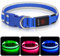 Leuchthalsband Hund(Halbleuchtend blau L), Colaseeme LED Hunde Leuchthalsband, Wasserdicht Hundehalsband Leuchtend, HundeleuchthalsbäNder Aufladbar für Pet Night Walking Safety, blau L