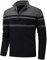 KEFITEVD Turtleneck Sweater for Men Comfortable 1/4 Zip Pullover Jumper Winter Warm Knitted Sweater,Black,S