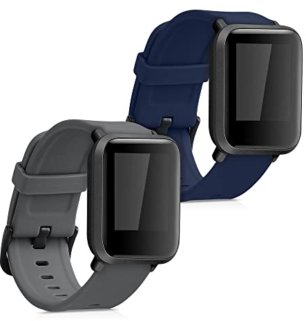 kwmobile 2X Sportarmband kompatibel mit Huami Amazfit Bip S/Bip S Lite Armband - Fitnesstracker Band Set aus TPU Silikon