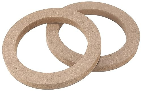 X AUTOHAUX 2 Pcs 5 Universal Wooden Car Khaki Speaker Subwoofer Spacer Rings