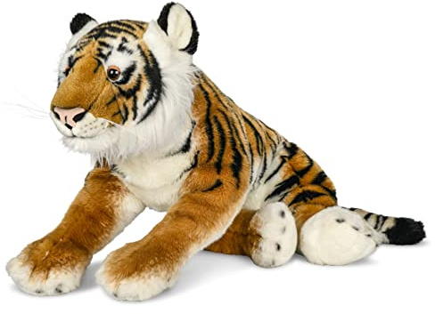 Uni-Toys - Tiger, liegend - 75 cm (Länge) - Plüsch-Wildtier - Plüschtier, Kuscheltier