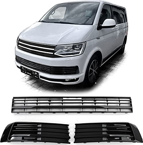 Kühlergrill Gitter Stoßstange Schwarz Glanz für VW T6 Multivan ohne ACC 15-19