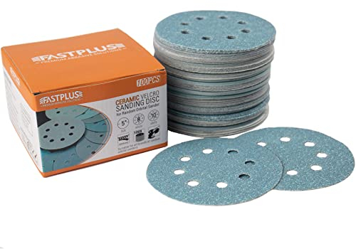 Schleifpapier 125mm Klett 40/60/80/120/180/240/320/400/600/800 Gemischte Körnung Sortiertes Schleifpapier 5 Inch 125mm 8 Löcher Klett-Schleifscheibe für Exzenterschleifer (100 STÜCKE)
