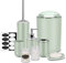 IMAVO Juego de Accesorios de baño – Juego de 8 Accesorios de baño Verdes con Papelera, dispensador de jabón, jabonera, Soporte para Cepillo de Dientes, Taza para Cepillo de Dientes, Soporte para