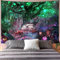 Arawat Wandteppich Baum des Lebens Wandtuch Lebensbaum Psychedelic Wandteppich Baum Mond Sonne Wanddeko Psychedelic Teppich Landschaft Wandteppiche Trippy Tapestry Wandbehang Wand Deko (150 x 200cm)