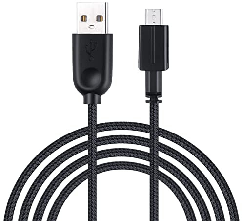 HUYUN 6.2ft USB Charger Cable & USB Micro Wire Data line Cord/Charging Cable Compatible for Alienware Wired/Wireless Gaming Mouse AW610M 610m Mouse mice (Black)