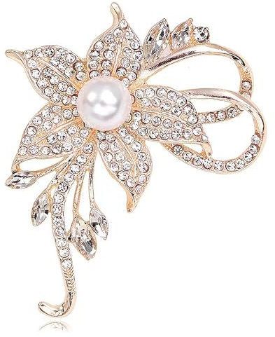 Blume Band Brosche, Vintage elegante einzigartige Kristall Brosche, Mode Strass Brosche, Pin Abzeichen, Zubehör Schmuck Geschenke, Strass Kno