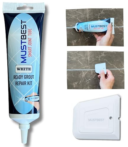 Mustbest Tile Mörtel Reparaturen Füllrohr - 13,4 oz, schnell trocknende Reparaturkit, Wiederherstellung von Fliesenverbindungen, einfache Fliesenmörtel -Squeeze -Röhre (weiß, 13,4 oz)