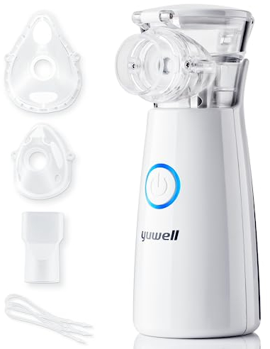 yuwell Inhalationsgerät für Kinder und Erwachsene, Tragbarer Inhalator Vernebler Ideal für Reisen und zu Hause, Erzeugt Ultrafeine Partikel (beige)