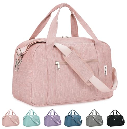 Narwey für Kleine Reisetasche Handgepäck Damen, Easyjet Handgepäck 45x36x20, Klein Reisetaschen Tasche Handgepäck Flugzeug, Sporttasche Weekender Damen Herren (Rosa)
