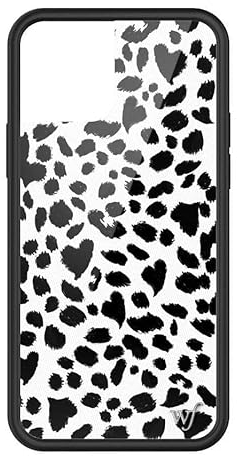 Wildflower Hüllen – Dalmatiner-Hülle, kompatibel mit Apple iPhone 13 Mini, Schwarz, Weiß, Hund, Tierdruck, trendig, schützender schwarzer Stoßfänger, 1,2 m Falltest-zertifiziert, kleines Unternehmen