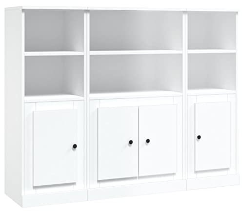Buffets 3 pcs blanc bois d ingénierie