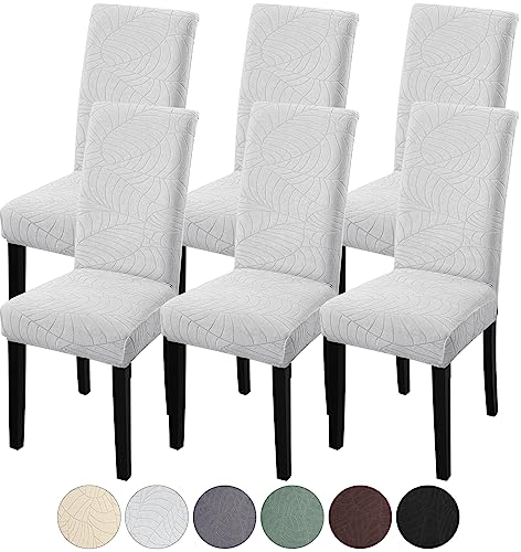 Fuloon Stuhlhussen 6er Set,Universal Stretch Stuhlbezug Moderne Stuhlüberzug Elastische Abnehmbar Waschbar Bezüge für Esszimmerstühle Schwingstuhl Hotel, Restaurant Dekor