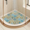 EUPXRHY Tapis AntidéRapant pour Douche, Tapis de Douche Angle, Tapis de Bain Angle avec Trou de Drainage, Tapis pour Douche ou Baignoire,D,75x75cm
