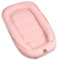 PIMKO Babynest Babynestchen für Baby Kuschelnest 2-seitig Babykokon für Säuglinge und Neugeborene Babynestchen 100% Baumwolle Nestchen geeignet für Zuhause 55 x 90 cm (Rosa mit klappe)