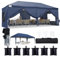 FINFREE Faltpavillon 3x6m Wasserdicht Stabil Pavillon Partyzelt Gartenpavillon mit Doppeln Entlüftung Moskitonetz Fenster, mit 6 Seitenteilen und Tragetasche,Blau