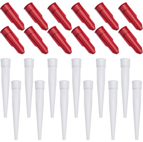 CRLLDPM 12 Pezzi Beccucci per Cartuccia in Silicone, Ugelli in Silicone di Ricambio Beccucci, Tappi per Calafatare, Tappi Sigillanti Punte di Ricambio in Silicone, per Pistola per Calafataggio