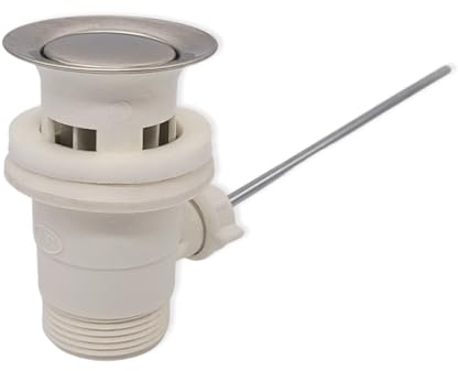Schläfer 40510020 | Piletta Universale per Lavabo Bagno e Bidet, Lavandino Cucina e Lavanderia, con Tappo Saltarello in Plastica e Troppopieno, Attacco da 1 1/4