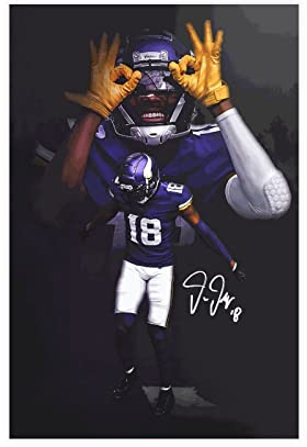 FrySky Sport-Poster Justin Jefferson 1 Leinwandposter Schlafzimmer Dekor Sport Landschaft Büro Zimmer Dekor Geschenk Unrahmen-Stil 20 x 30 cm