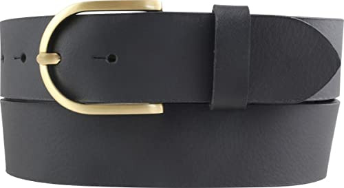 BELTINGER Damen-Gürtel aus Vollbüffelleder 4 cm | Jeans-Gürtel für Damen mit goldener Gürtelschließe 40mm | Leder-Gürtel aus Büffelleder 4cm