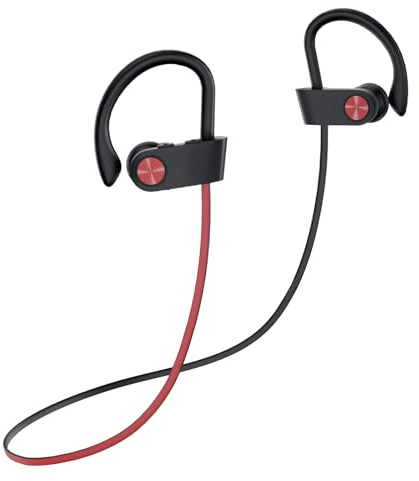 TONEMAC U8 Bluetooth Headphones,Running Headphones Wireless Earbuds with Bluetooth 5.3,Sports Earphones In-Ear IPX7 Waterproof,15 Hours Battery for Gym/Running/Outdoor/Sports/Workout/Yoga,Red