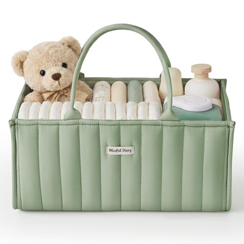 PASUIDU Blissful Diary Baby-Windel-Caddy Organizer, stilvoller Aufbewahrungskorb