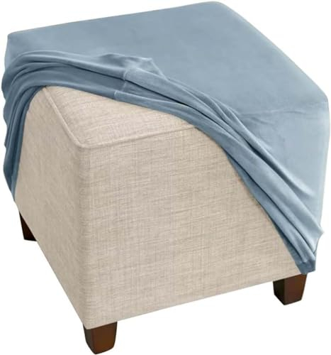 Fußhocker Bezug Ottomane Quadratisch Schonbezug Hockerbezug 60x60 /40x40 Stretch Samt Husse für Fußhocker Ottomanischer Hocker-Bezug Überzug Hocker Protector Waschbar ( Color : #6 , Size : 55x55cm/22x