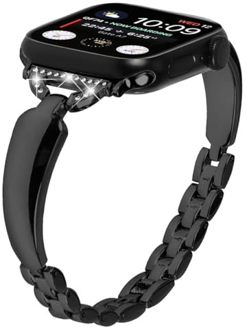 Miimall Metall Band für Apple Watch Armband 49mm/46mm/45mm/44mm/42mm/41mm/40mm/38mm,Zinklegierung Apple Watch Armbänder,Einstellbar band für iWatch Damen Series 10/9/8/7/6/5/4/3/2/1/SE 2/SE/Ultra