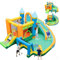COSTWAY Château Gonflable Aquatique avec 2 Toboggan & Zone de Saut, Aire de Jeux Gonflable avec Mur d'escalade & Canon à Eau, Piscine & 50 Boules Océaniques, Charge 90kg pour 2 Enfants de 3-10 Ans