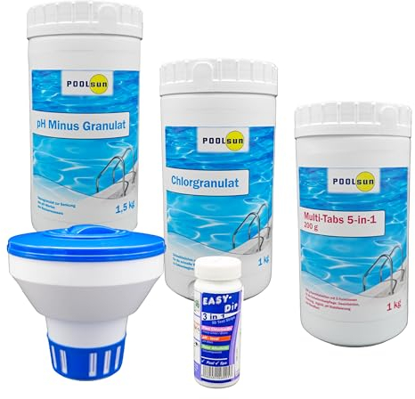 PoolSun Pool Wasserpflege Starter Set 5-teilig
