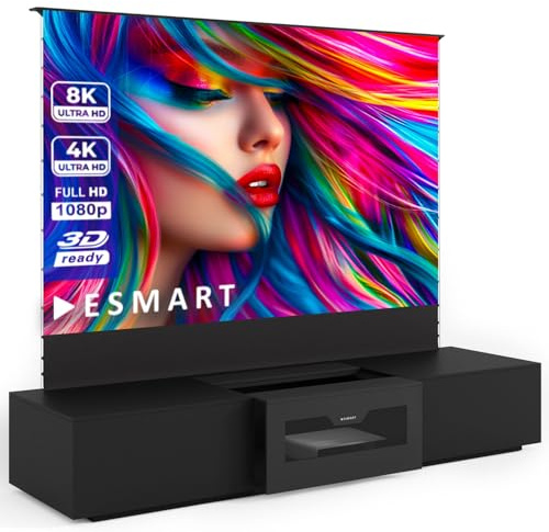 ESMART FSX ALR-Leinwand + FSXL Lowboard, Gesamtbreite 250 cm, Tuch: Grau