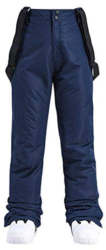 SAUTRV Damen-Skihose: warme Winterhose für Damen, wasserdichte Skihose mit Knopf, Thermo-Schneehose, Thermo-Fleece-gefüttert, warme Softshell-Wanderhose, blau, 48