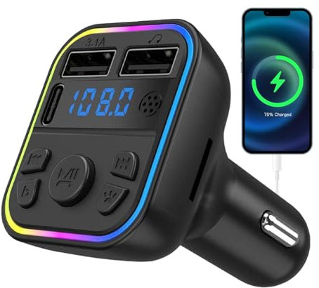 FM Transmitter - Bluetooths Car Adapter | Car FM Transmitter | Wireless MP3 Music Player Car Music Connector | Car Radio Bluettooth Transmitter | Car Music Adapter | Calling & Audio Receiver For Car
