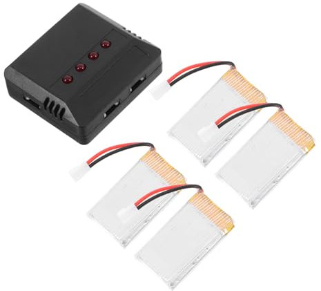 KOMBIUDA 4er-Pack 3,7 V 800 Mah Wiederaufladbare Lipo-akkus Mit Ladegerät Für X5c X5sw H5c Cx-30c Rc Quadrocopter