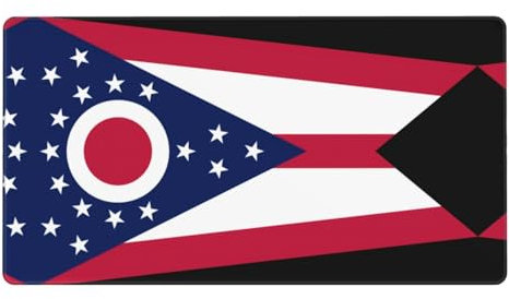 KINGWW Ohio State Flag Pad Rutschfeste Gummiunterseite Mauspads für Büro, Zuhause, Laptop, Reisen, 74,9 x 40,1 cm