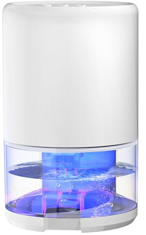 Deshumidificateur d air, Electrique Déshumidificateurs Silencieux, déshumidificateur de pièce à économie d'énergie à arrêt automatique, déshumidificateur de sous-sol (blanc)