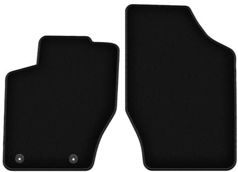 Wielganizator Velours Vorne Fußmatten passend für Peugeot 307 (2001-2009) | Qualität: Basic - Genaue Passform, rutschfeste Untregrund 2-teilig - Schwarz