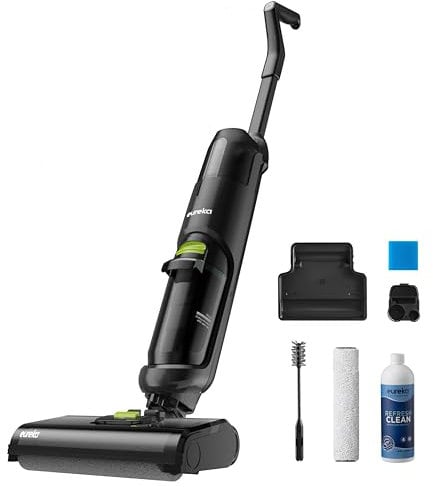 EUREKA NEW400 Gen2 Aspirador Escoba sin Cable en Seco y Húmedo Inalámbrico,Ligero, Aspiradora y Fregona sin Cable, Autolimpieza,Autonomía 30 mins,Tanque Doble,Suelos Duros, Pelo de Mascotas