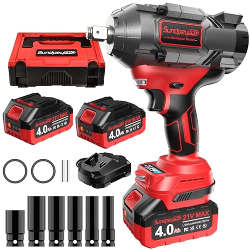 SundpeyPRO 1/2 Brushless Cordless Impact Wrench 1107Ft-lbs Power Impact Gun