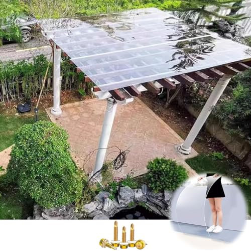 Transparente Polycarbonat-Dachbahn, UV-Schutz, regenfest, für Gewächshaus, Schuppen, Carport, leicht zu schneiden, 1,56 m x 8 m