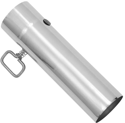 Camping Rauchrohr aus Edelstahl mit Einstellbarem Luftventil für Zelt | 60mm, Silber, für Outdoor und Outdoor Küche, Sichere Hitzeableitung, 22x11x6cm