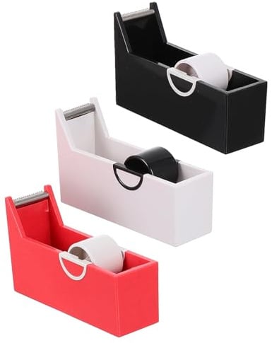 OSALADI 3 Stück Wimpernverlängerungs Klebeband Schneide und Abrollgerät Kunststoff Schwarz Weiß Rot Präziser Klebebandabschneider für Make Up Salons und Kosmetikstudios