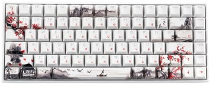 Pinafresa 127 Keys PBT Keycap Japanese Plum-Blossom Custom Keycap Set Dye-Sub Cherry MX Switches for Gamer Mechanical Keyboard