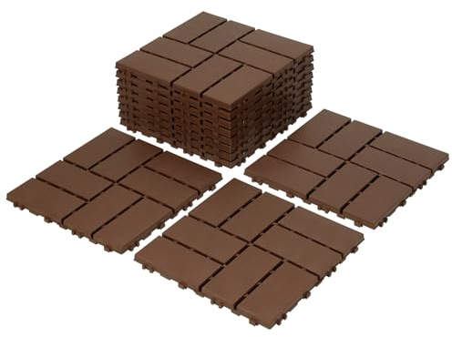 ISOISL Bodenfliesen Set 3m² – 30x30cm PP Terrassenfliesen mit Klicksystem